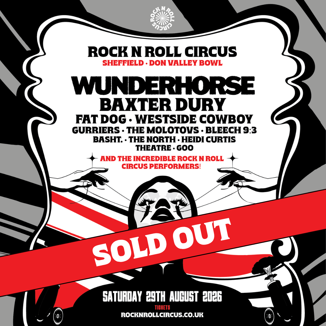 Rock N Roll Circus Sheffield 2026 poster for Wunderhorse on Saturday 29 August at Don Valley Bowl